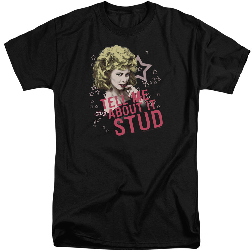 Grease Tell Me About It Stud Mens Tall T Shirt Black Officially Licensed