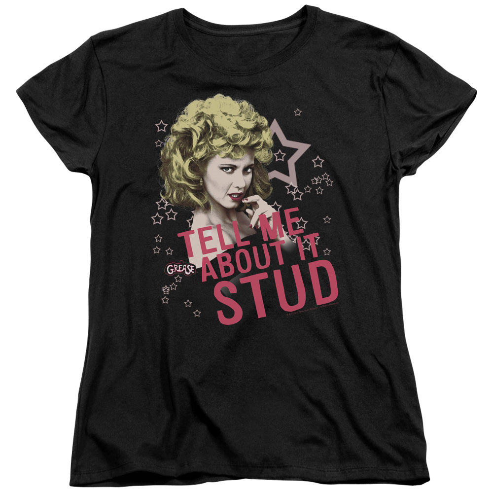 Grease Tell Me About It Stud Womens T Shirt Black Officially Licensed