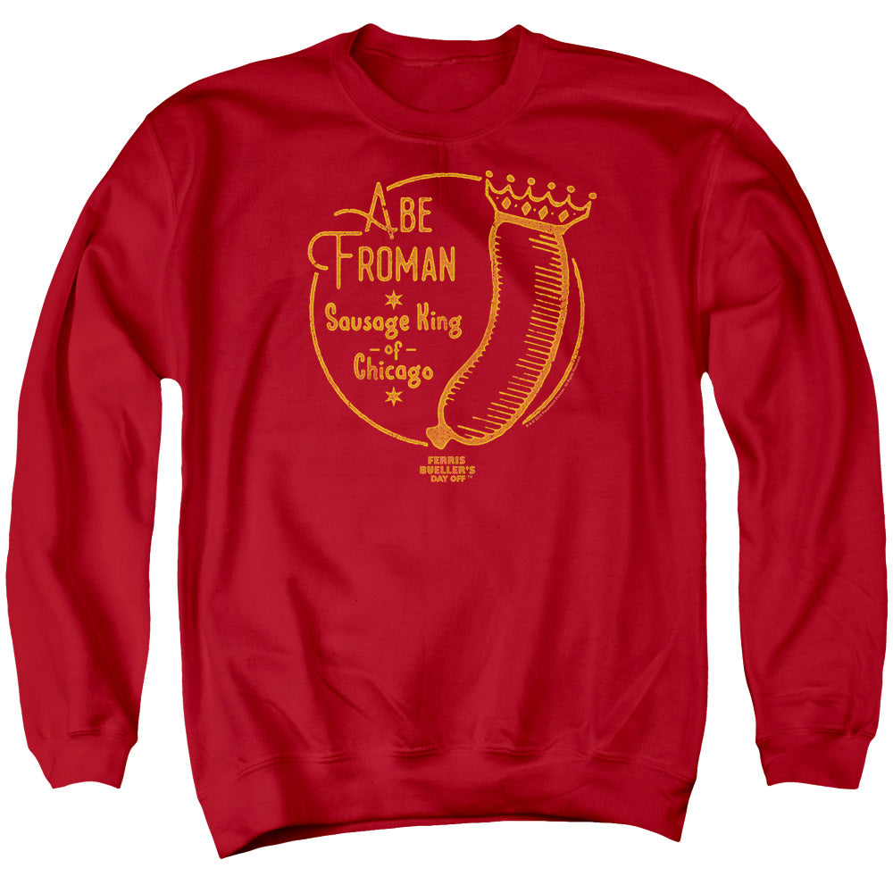 Ferris Buellers Day Off Abe Froman Mens Crewneck Sweatshirt Red Officially Licensed