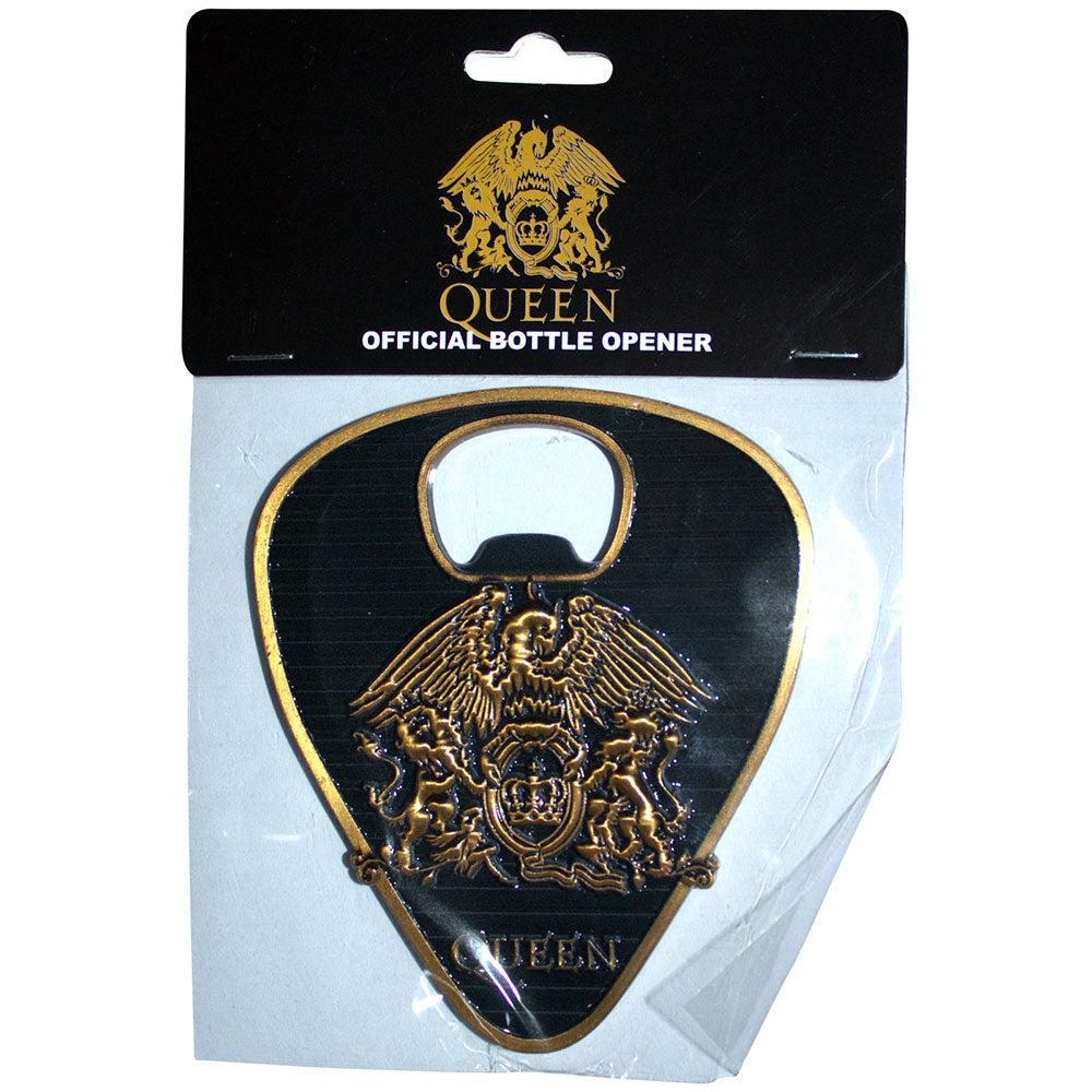 Queen - Gold Crest Plectrum Bottle Opener Magnet