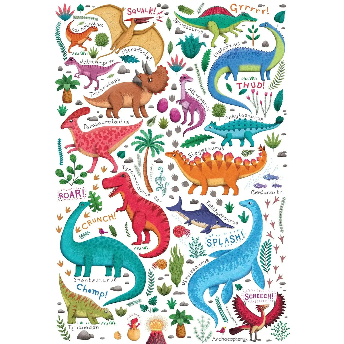 Rawr! Dinosaurs 100 Large Piece Jigsaw Puzzle Cobble Hill