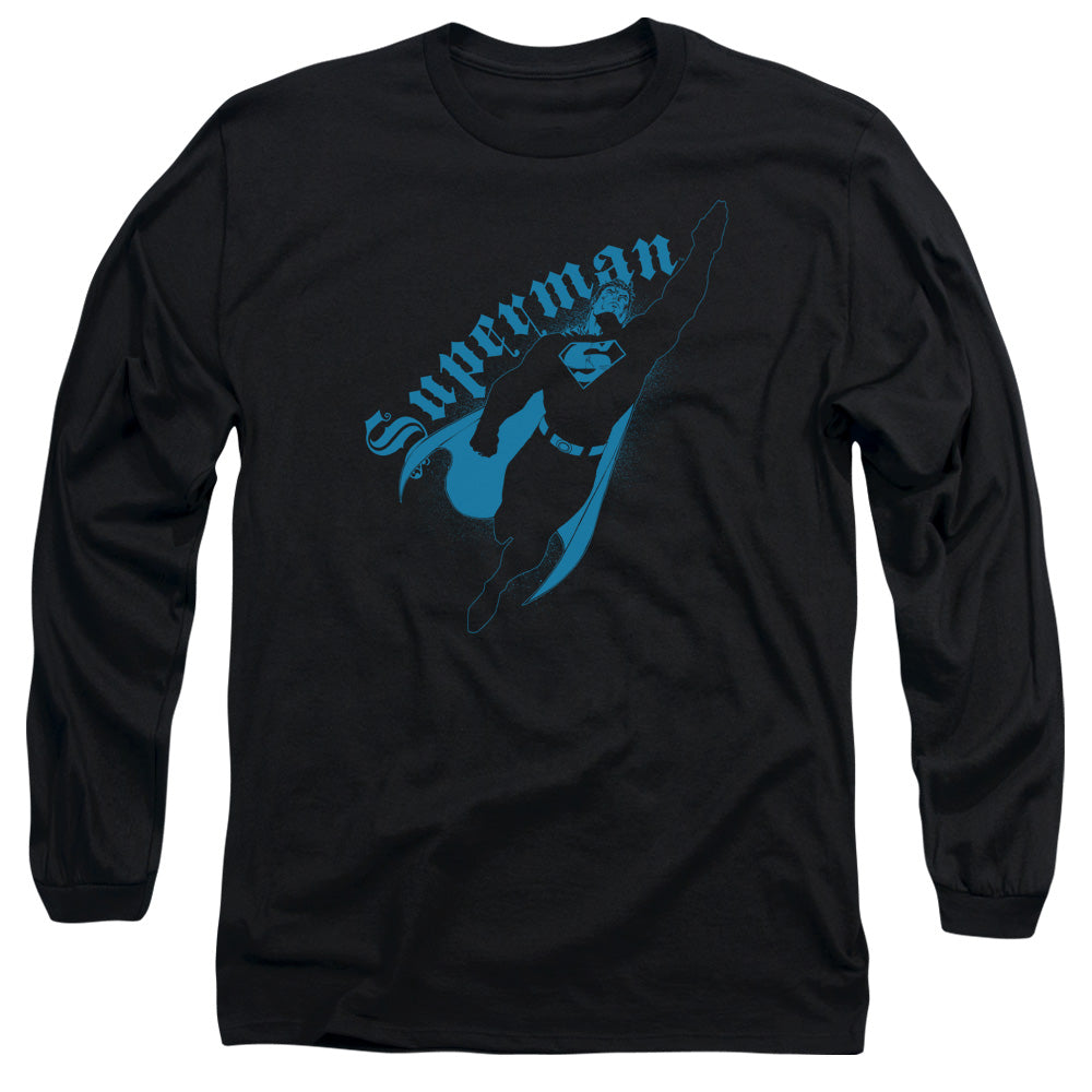 Superman Darkness Mens Long Sleeve Shirt Black Officially Licensed
