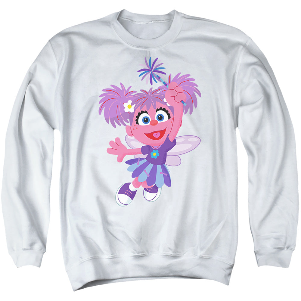 Sesame Street Furry Friends Forever! Abby Cadabby Mens Crewneck Sweatshirt White Officially Licensed