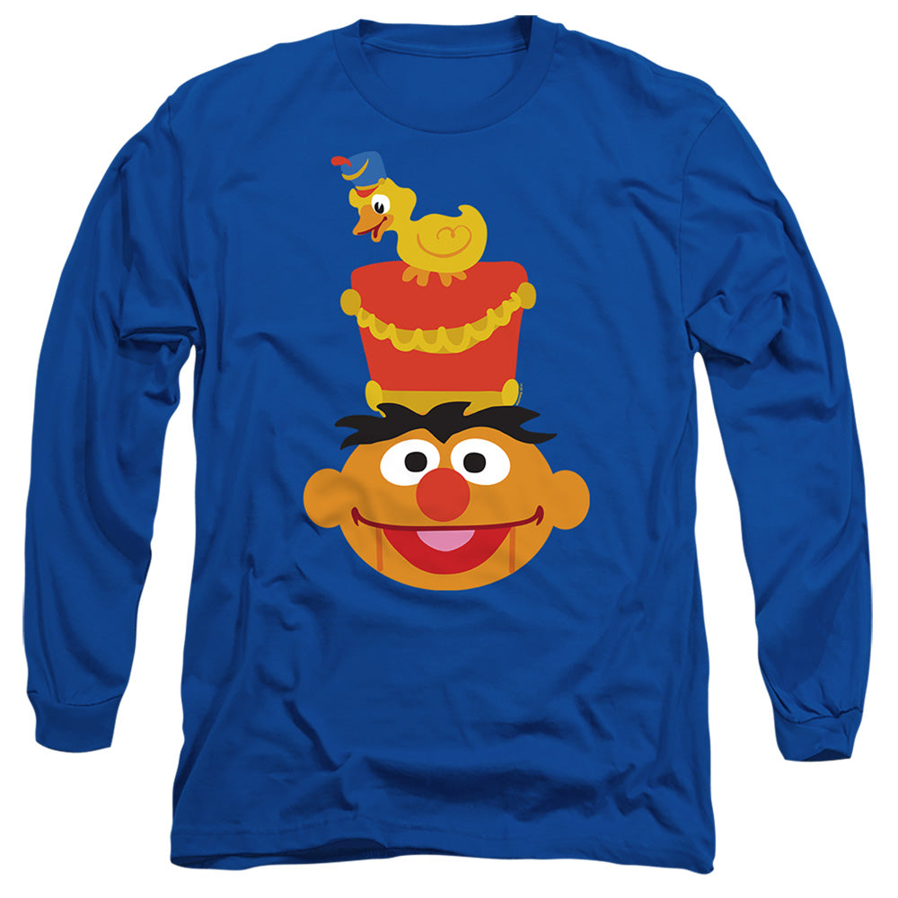Sesame Street Christmas Nutcracker Ernie Mens Long Sleeve Shirt Royal Blue Officially Licensed