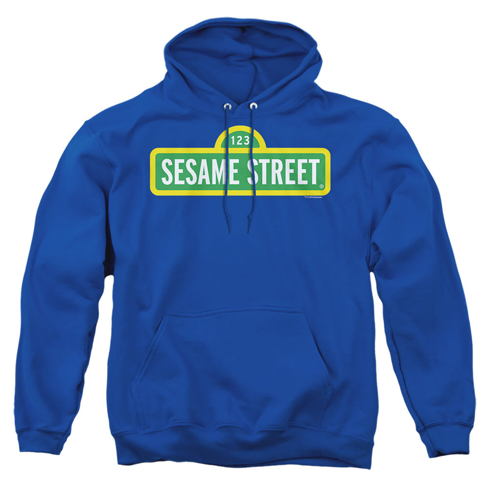 Sesame Street Logo Mens Hoodie Royal Blue Officially Licensed