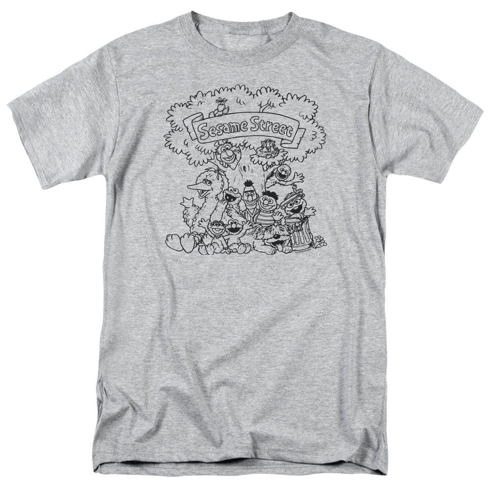 Sesame Street Simple Street Mens T Shirt Athletic Heather Officially Licensed