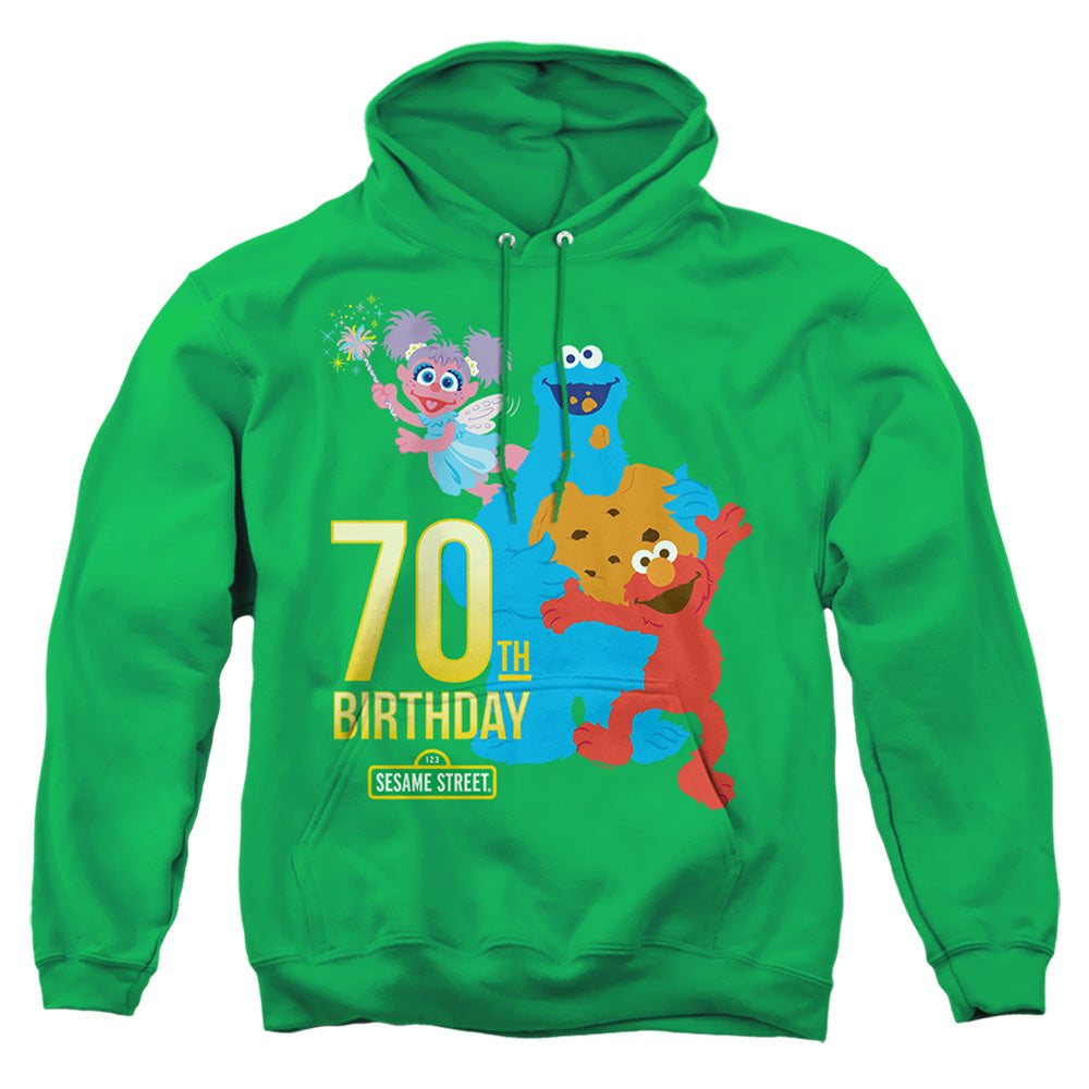 Sesame Street 70Th Birthday Mens Hoodie Kelly Green Officially Licensed