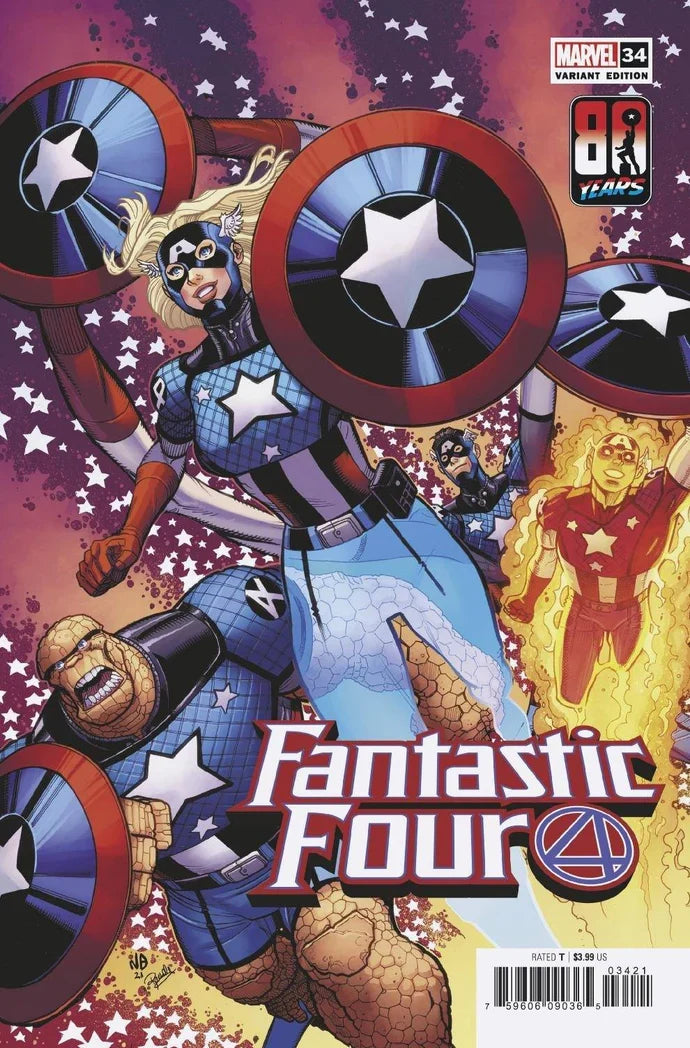 Fantastic Four #34 Bradshaw Captain America 80th Var