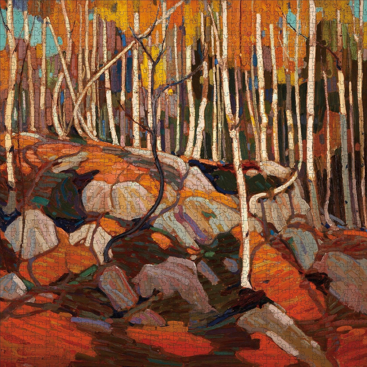 The Birch Groove, Autumn 1000 Piece Jigsaw Puzzle Pomegranate