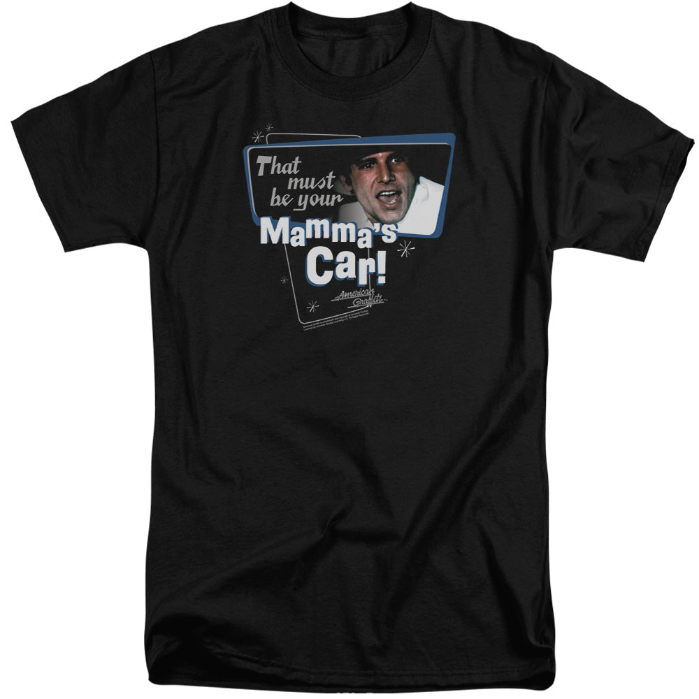 American Grafitti Mammas Car Mens Tall T Shirt Black Black Officially Licensed