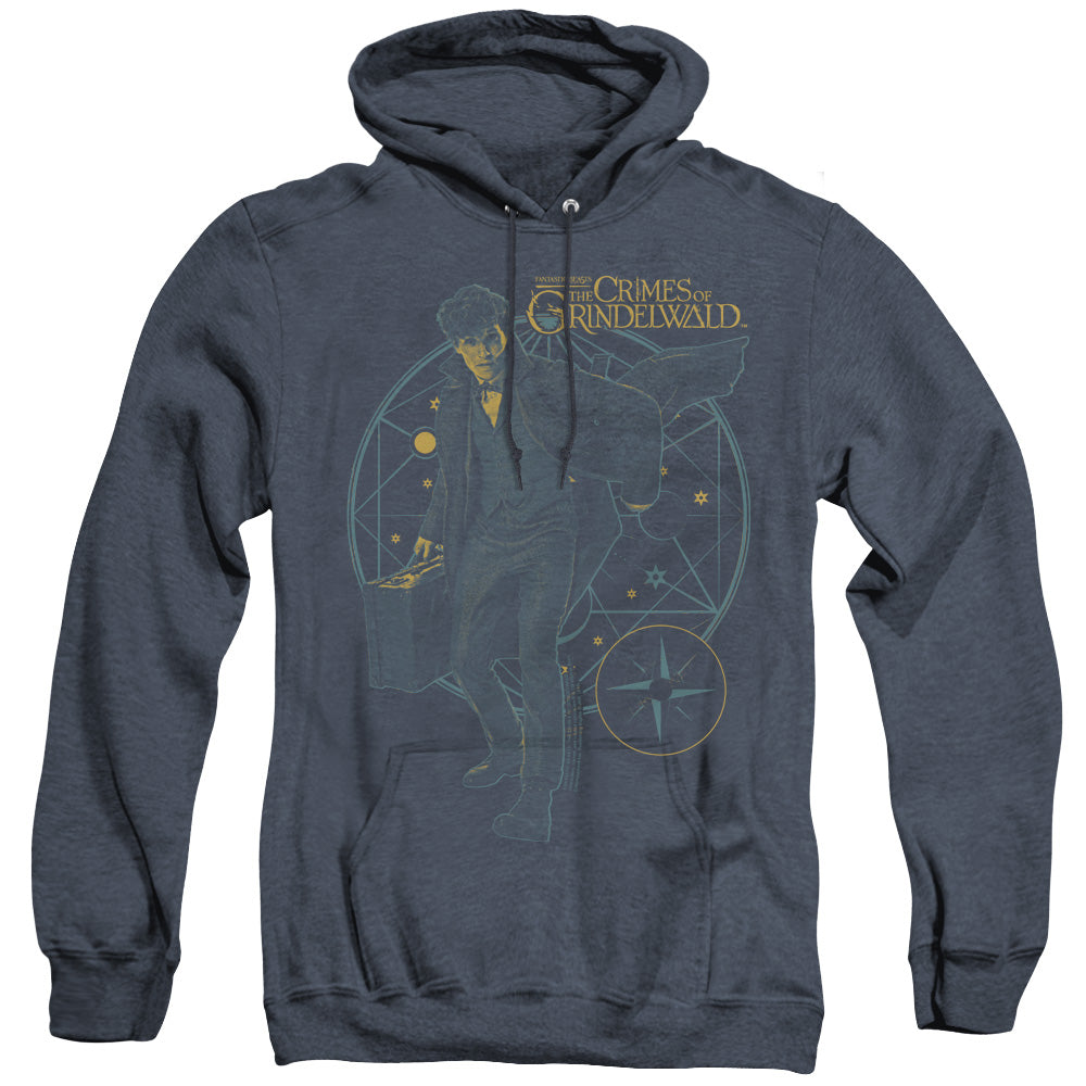 Fantastic Beasts 2 Suitcase Heather Mens Hoodie Navy Blue Officially Licensed