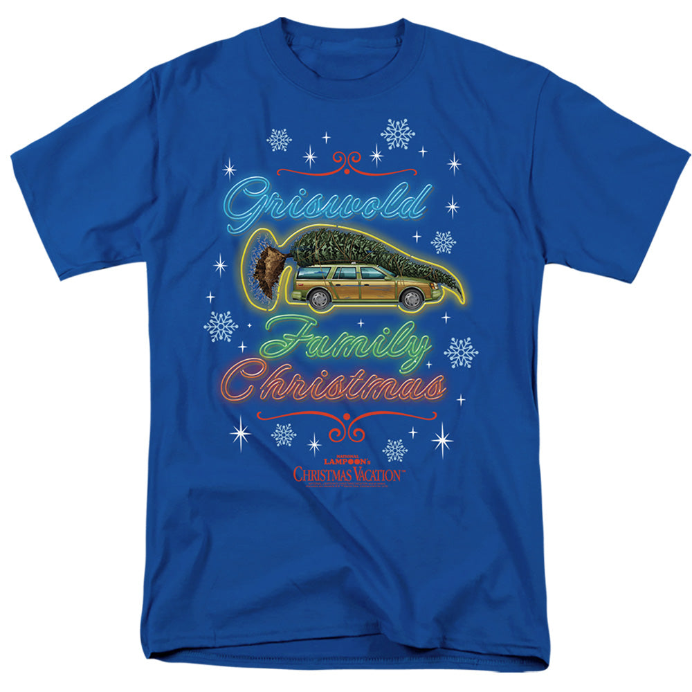 Christmas Vacation Neon Griswald Mens T Shirt Royal Officially Licensed