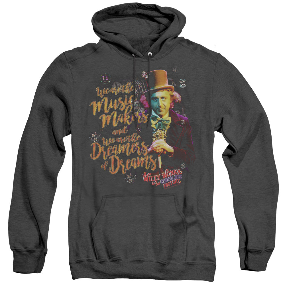 Willy Wonka And The Chocolate Factory Music Makers Heather Mens Hoodie Black Officially Licensed