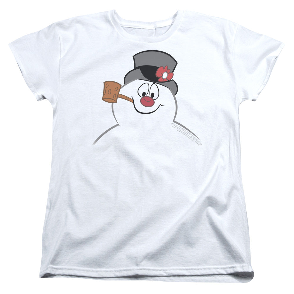 Frosty The Snowman Frosty Face Womens T Shirt White Officially Licensed