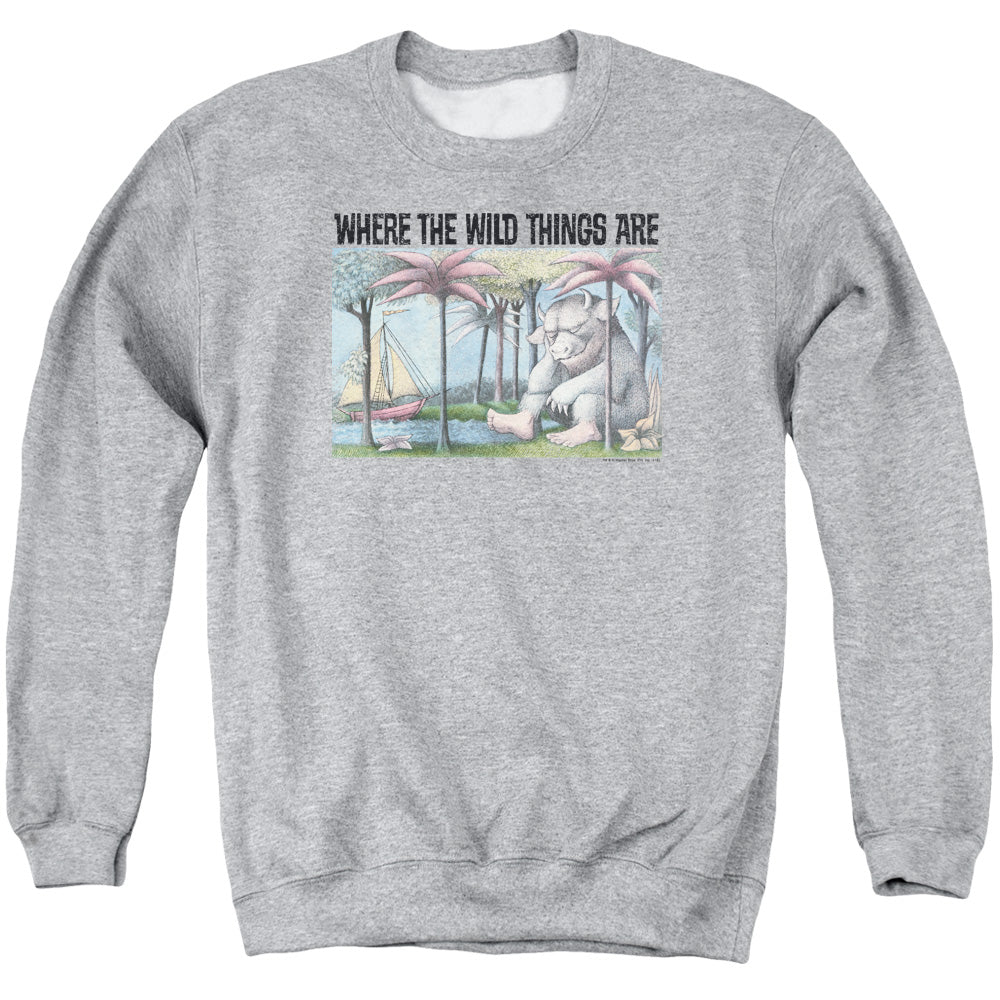 Where The Wild Things Are Cover Art Mens Crewneck Sweatshirt Athletic Heather Officially Licensed
