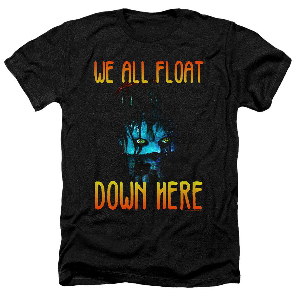 IT We All Float Down Here Heather Mens T Shirt Black Officially Licensed