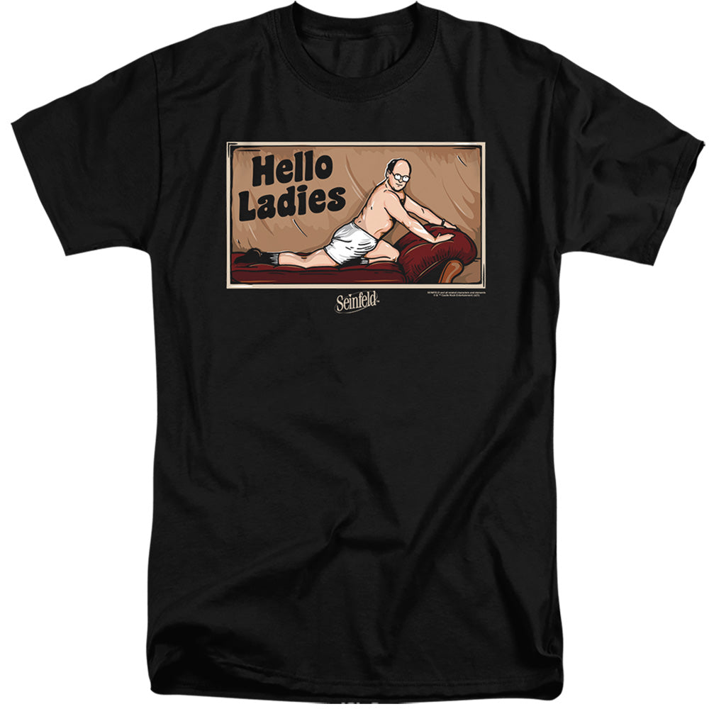 Seinfeld Hello Ladies Mens Tall T Shirt Black Officially Licensed