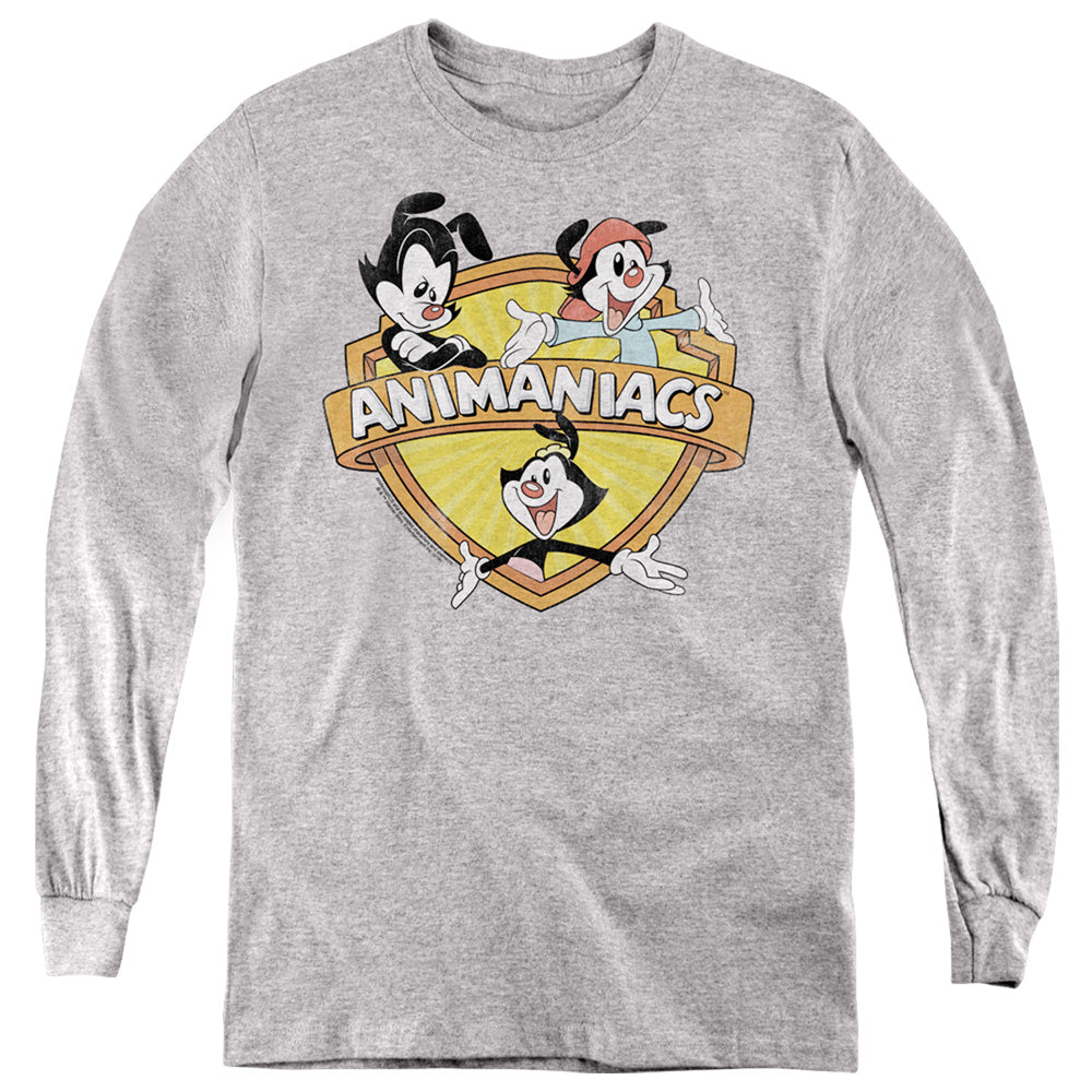 Animaniacs Shielded Animaniacs Long Sleeve Kids Youth T Shirt Athletic Heather Officially Licensed
