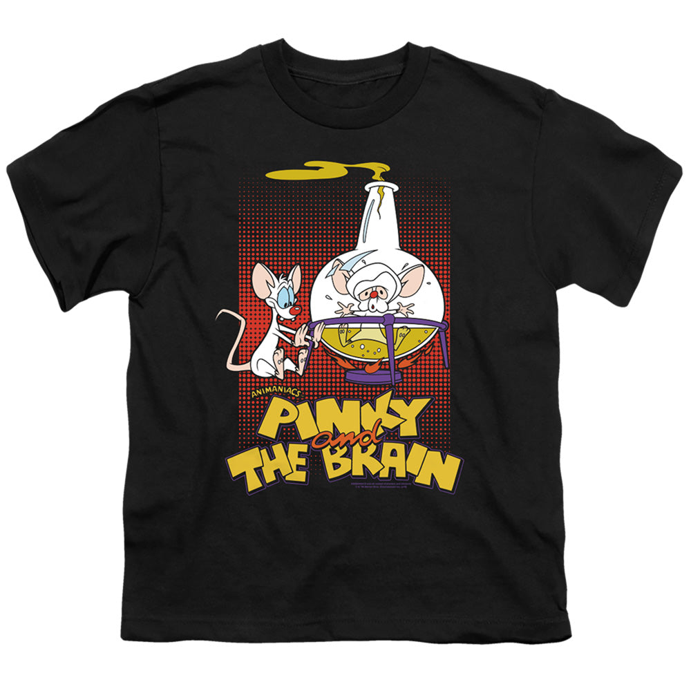 Pinky And The Brain Lab Flask Kids Youth T Shirt Black Officially Licensed