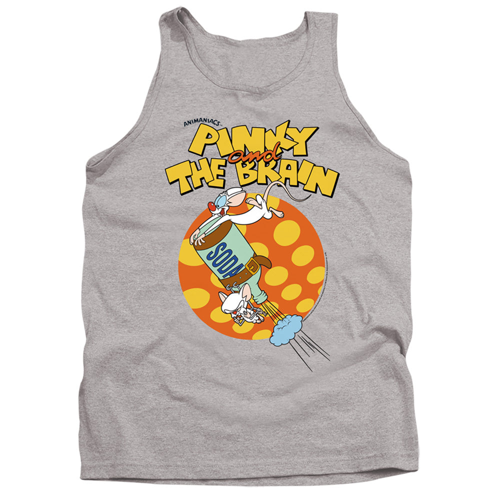 Pinky And The Brain Soda Mens Tank Top Shirt Athletic Heather Officially Licensed