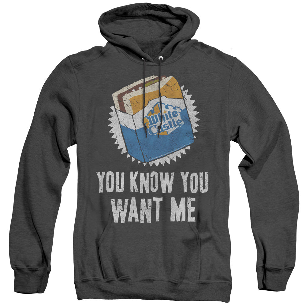 White Castle Want Me Mens Heather Hoodie Black Officially Licensed