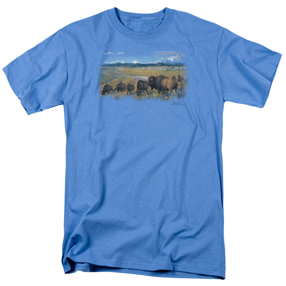 Wildlife The Passing Herd Mens T Shirt Carolina Blue Officially Licensed