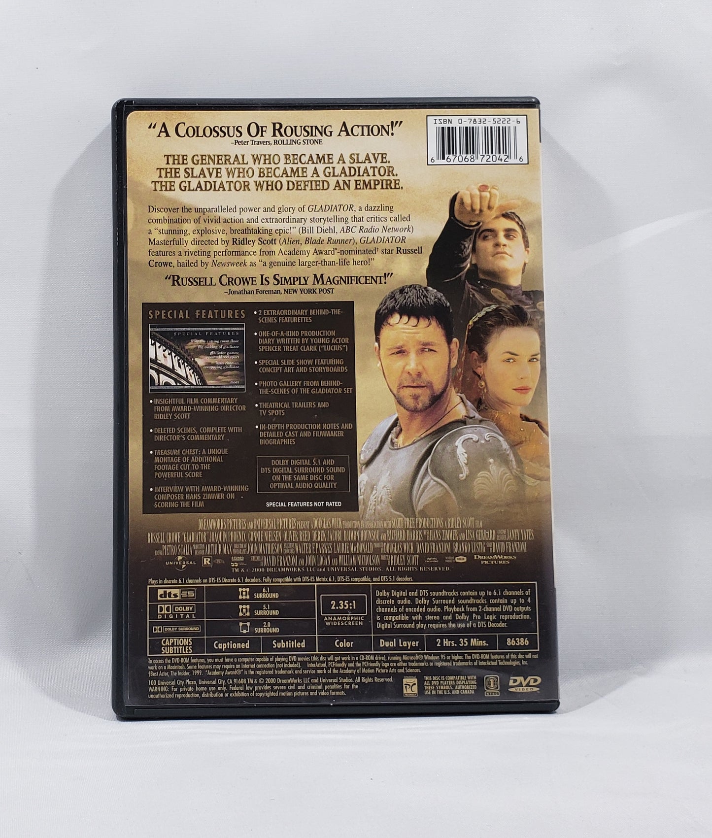 DVD: Gladiator (DVD, 2000, 2-Disc Set)