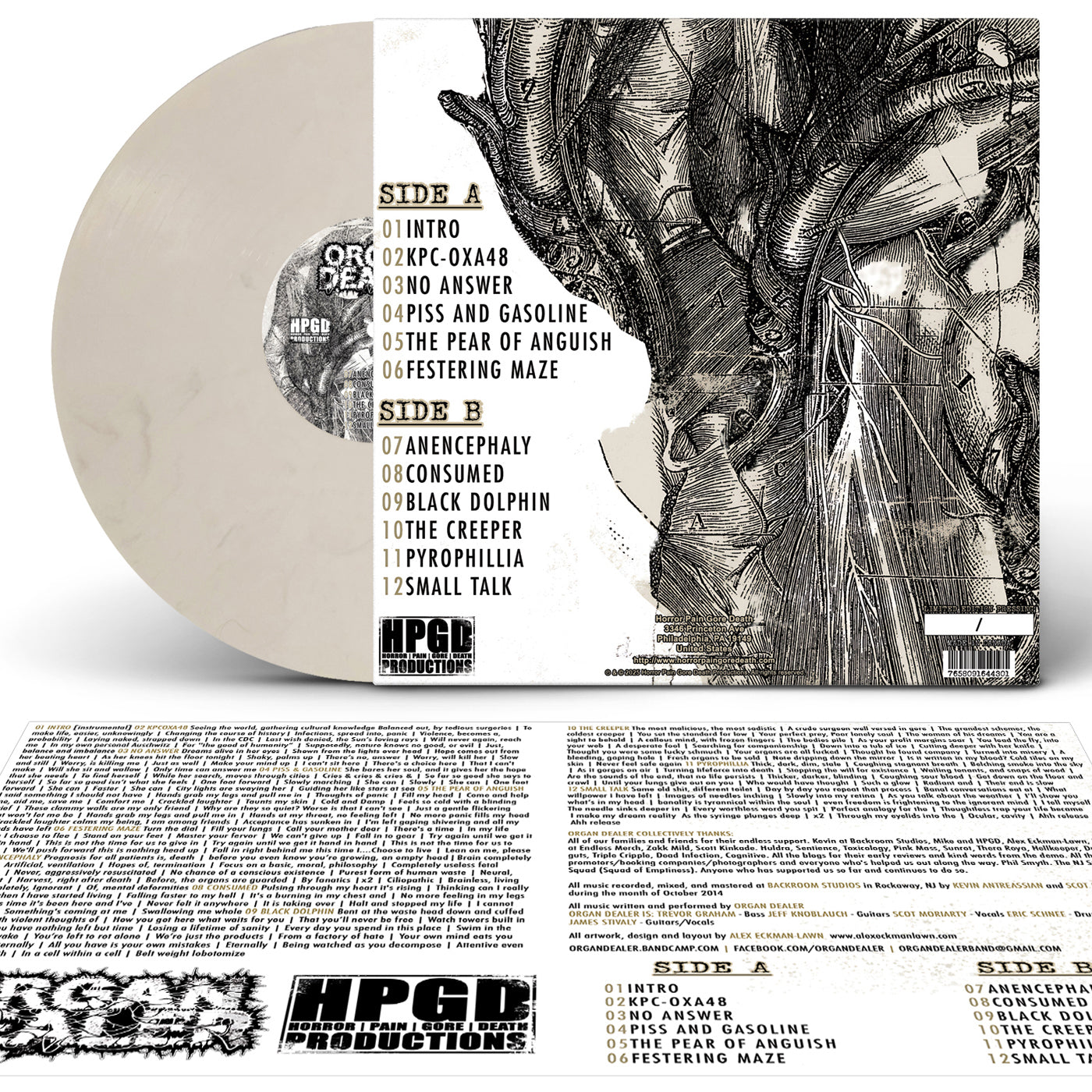 ORGAN DEALER - Visceral Infection LP (White w/ Black Marble) LTD To 77 [New]