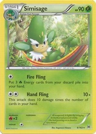 Simisage 006/162 - XY  BREAKthrough Reverse Holofoil