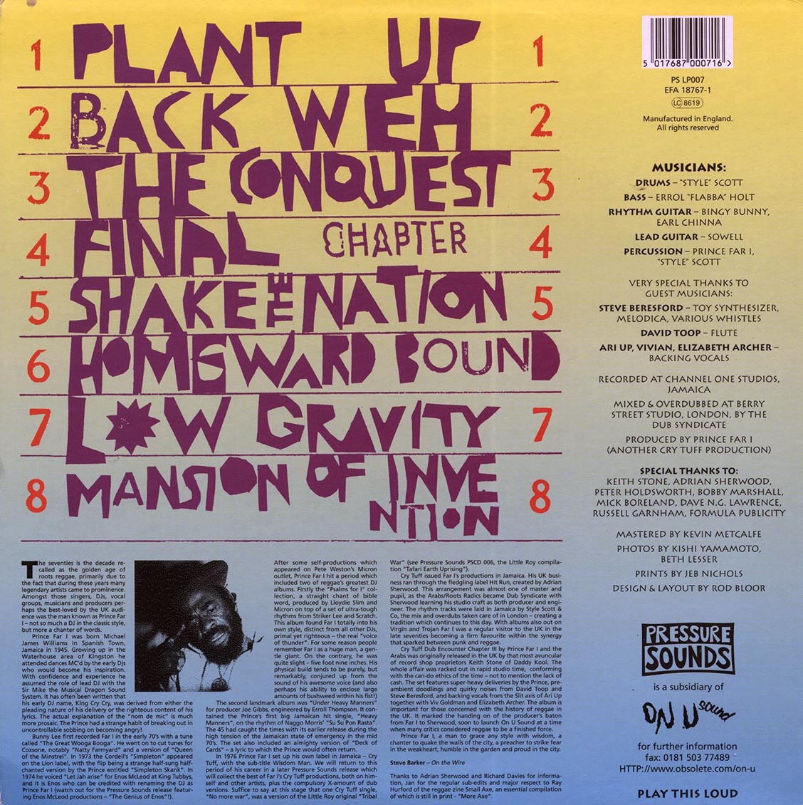 Prince Far I - Cry Tuff Dub Encounter Chapter 3 (FIRST PRESS) [New Vinyl LP]