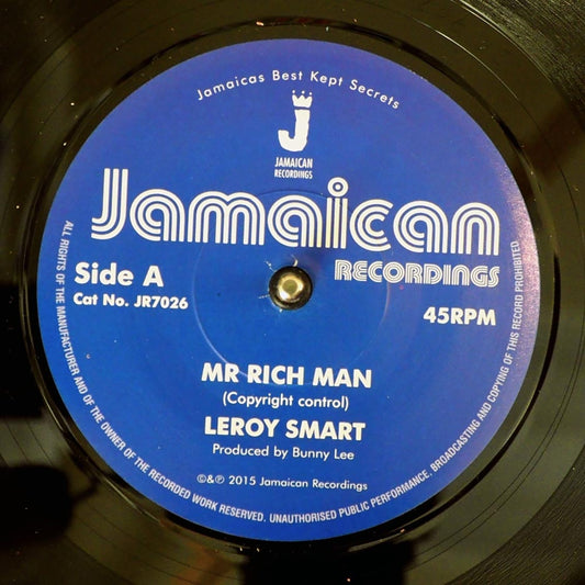 Leroy Smart - Mr. Rich Man  /  Version [New Vinyl 7"]