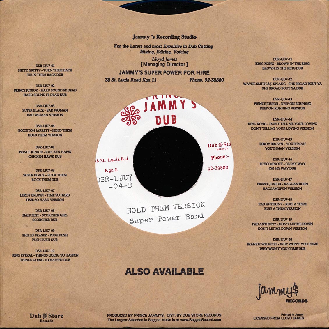 Eccleton Jarrett - Hold Them  /  Super Power Band - Hold Them Version (Japan) [New Vinyl 7"]