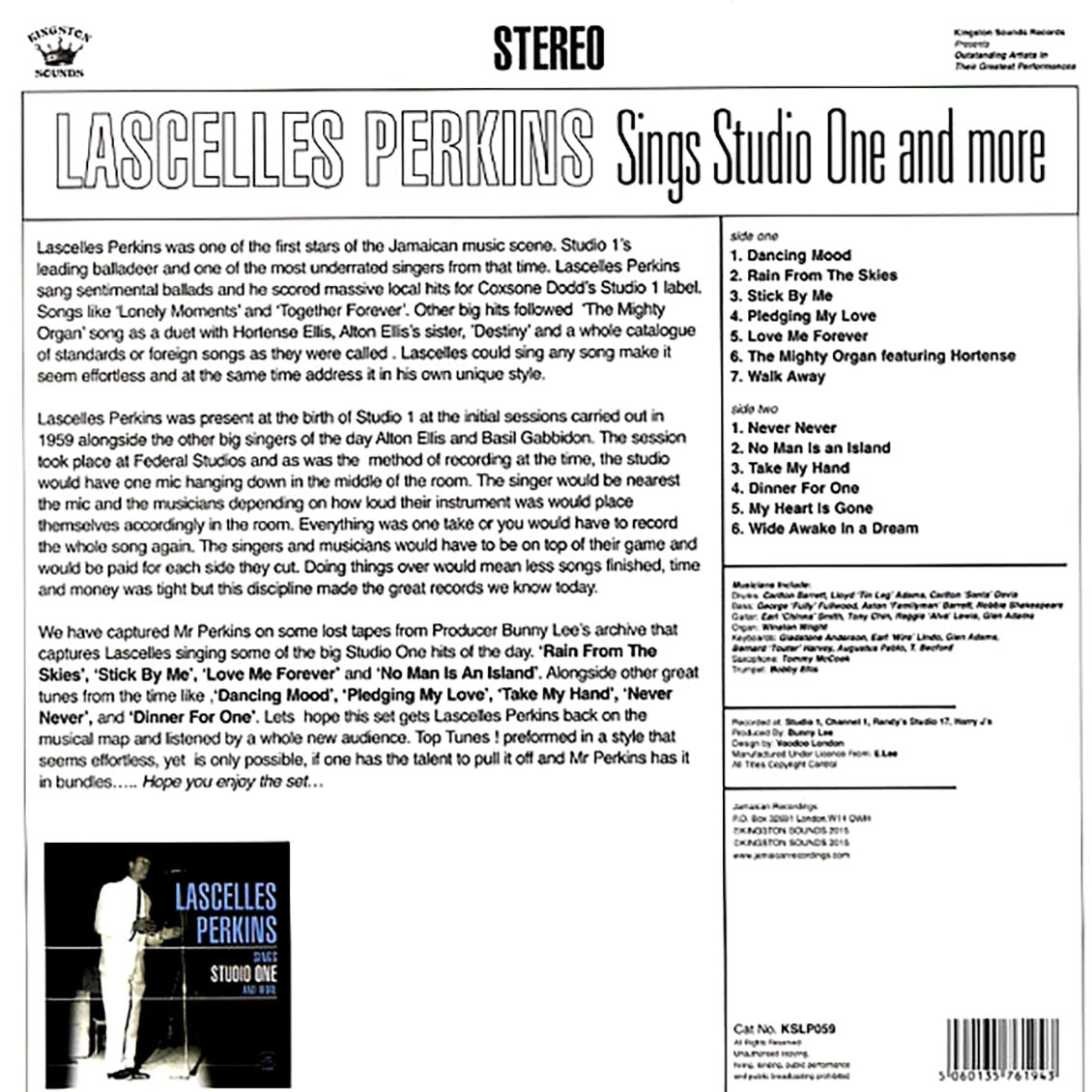 Lascelles Perkins - Sings Studio One And More (180g) [New Vinyl LP]