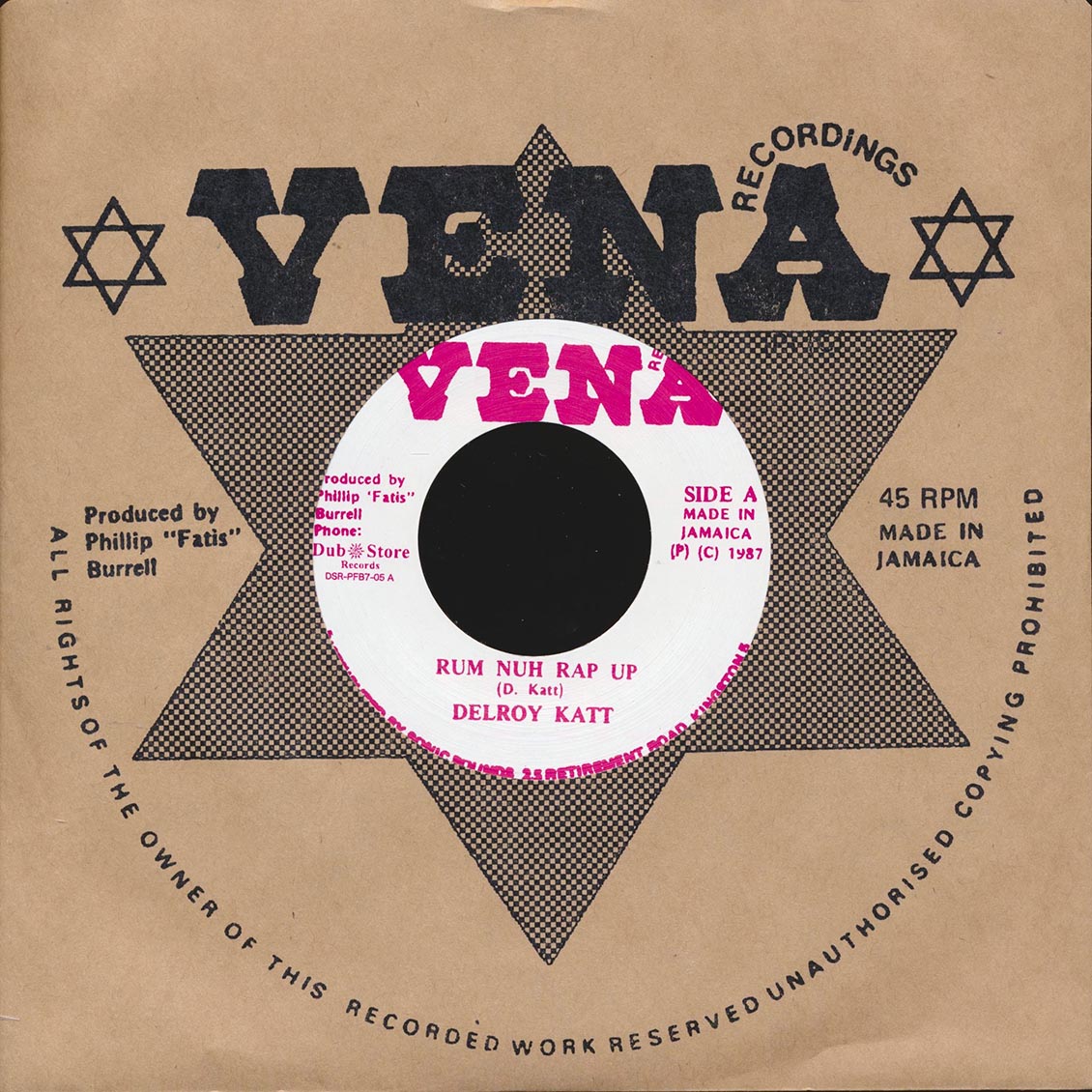 Delroy Katt - Rum Nuh Rap Up  /  Version (Japan) (Japan press) [New Vinyl Record 7" Single]