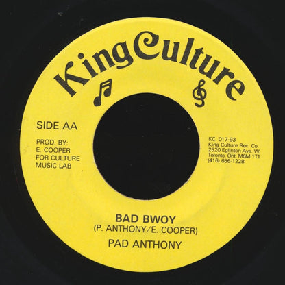 Christie B & Robotman - Bad Bwoy Come & Go  /  Pad Anthony - Bad Bwoy [New Vinyl Record 7" Single]