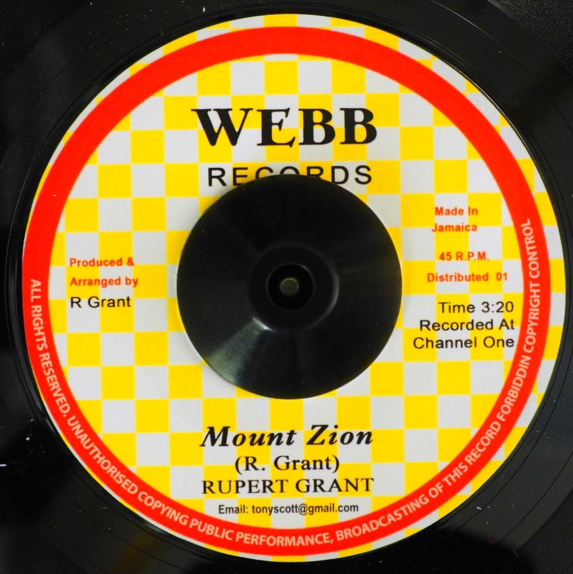 Rupert Grant - Mount Zion  /  Version [New Vinyl 7"]