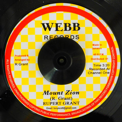 Rupert Grant - Mount Zion  /  Version [New Vinyl 7"]