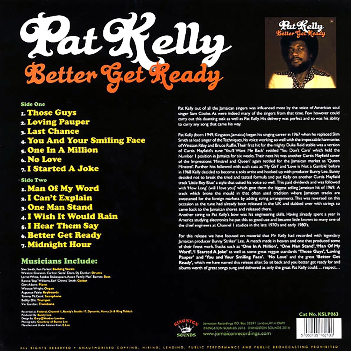 Pat Kelly - Better Get Ready (180g) [New Vinyl LP]