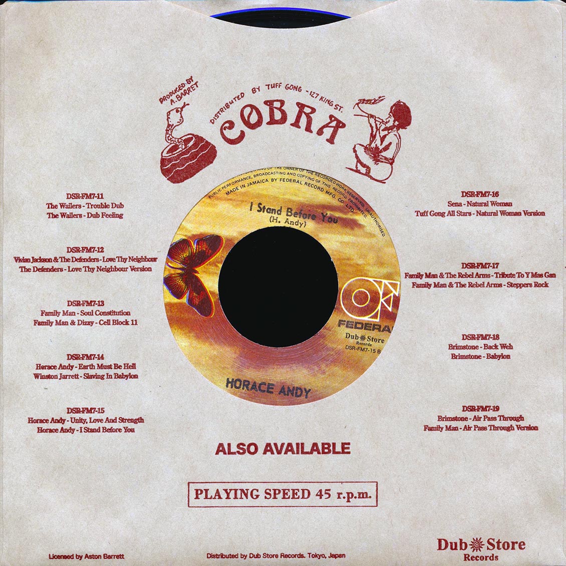 Horace Andy - Unity, Love & Strength  /  Horace Andy - I Stand Before You (Japan) (Japan press) [New Vinyl 7"]