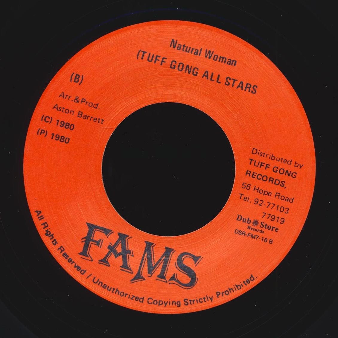 Sena - Natural Woman  /  Tuff Gong All Stars - Version (Japan) (Japan press) [New Vinyl 7"]