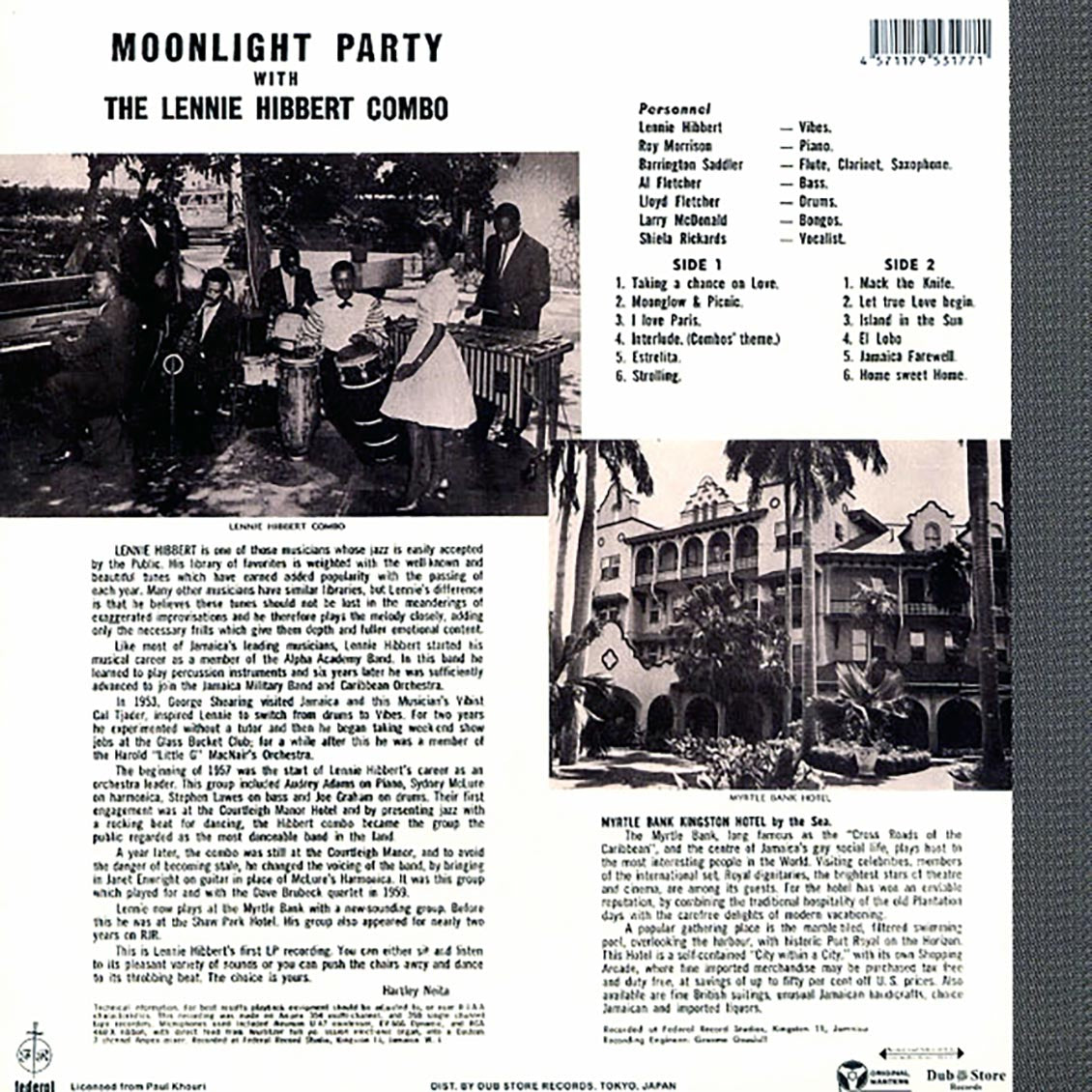 The Lennie Hibbert Combo - Moonlight Party At The Myrtle Bank Hotel (Japan) (Japan press) [New Vinyl LP]