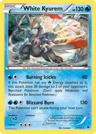 White Kyurem 021/124 - XY  Fates Collide Holofoil