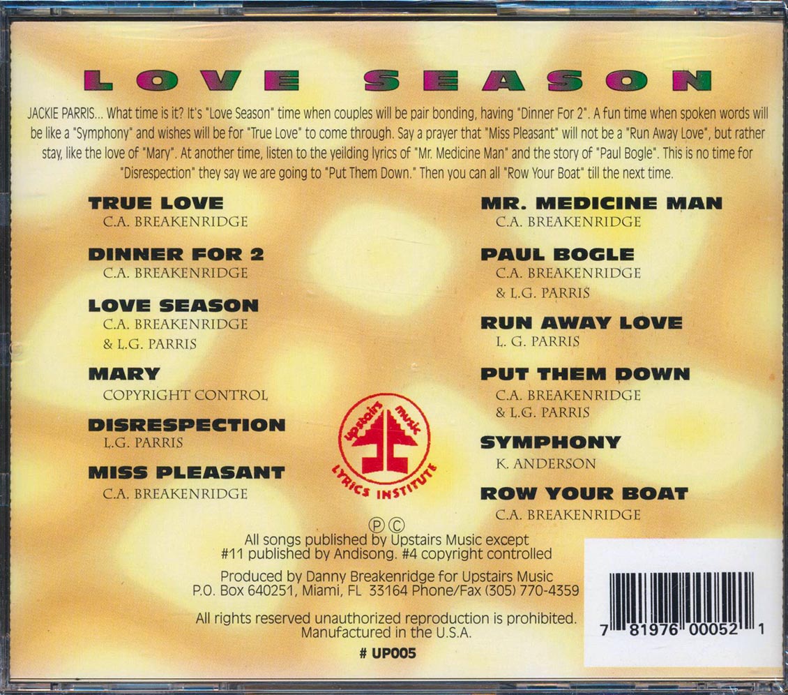 Jackie Parris - Love Season [New CD]