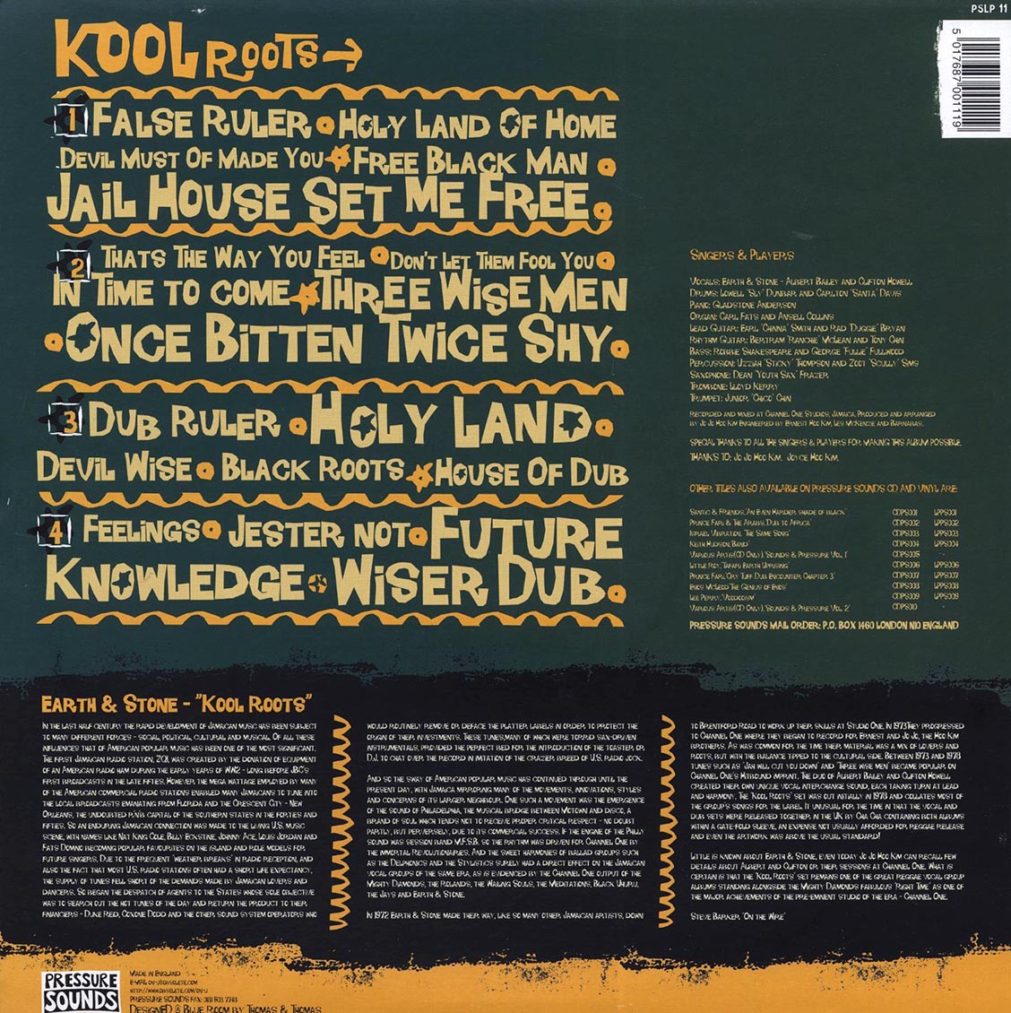 Earth & Stone - Kool Roots + Dub (FIRST PRESS) (2xLP) [New Vinyl LP]