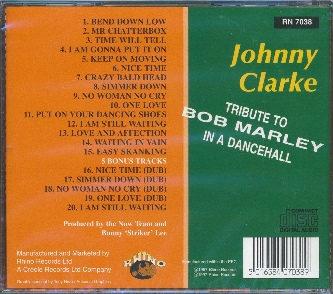 Johnny Clarke - Tribute To Bob Marley In A Dancehall (20 tracks) [New CD]