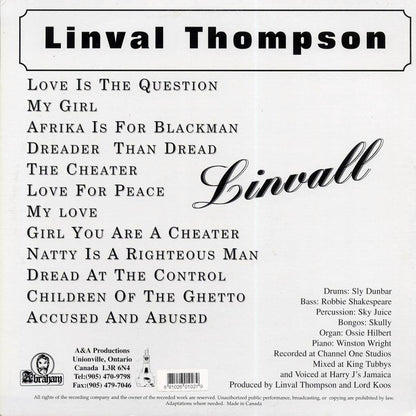Linval Thompson - Linval [New Vinyl LP]
