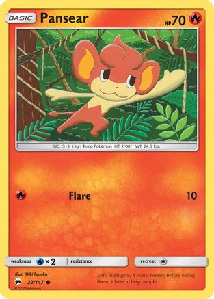 Pansear 022/147 - SM  Burning Shadows Reverse Holofoil