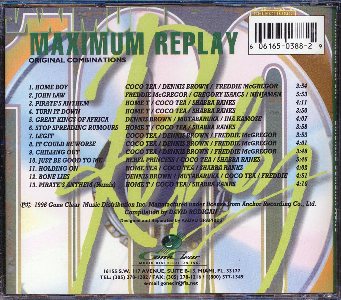 Home T, Cocoa Tea, Shabba Ranks, Etc. - Maximum Replay: Original Combinations [New CD]