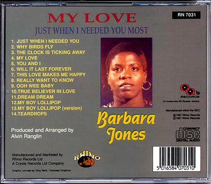 Barbara Jones - My Love: Just When I Needed You Most [New CD]