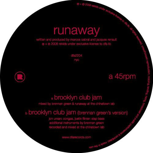 RUNAWAY - Brooklyn Club Jam [12" Vinyl]
